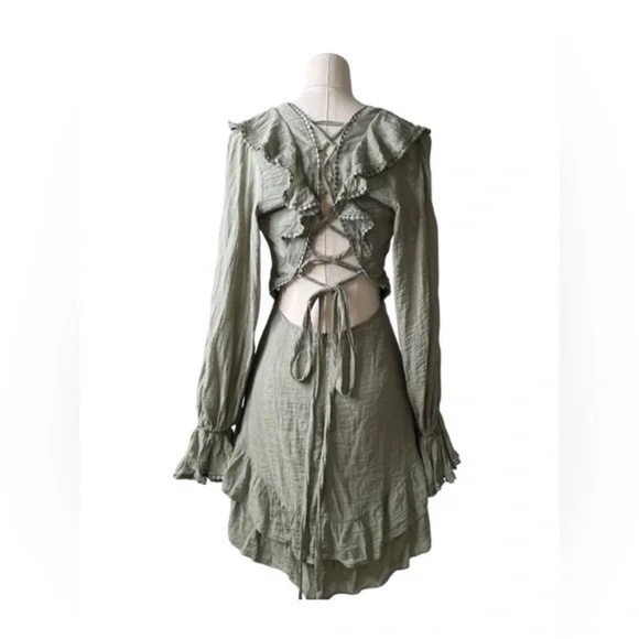 Saints + Secrets Ruffle Long Sleeve Mini Dress - Picture 4 of 7